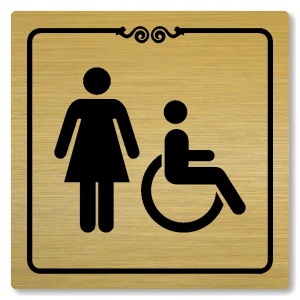 WC ženy invalidé, 100x100mm, zlatá, Texas